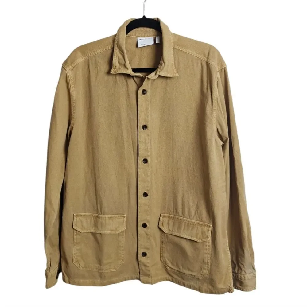 ASOS Men's Tan Khaki Beige Over Shirt Jacket Shaket Size L